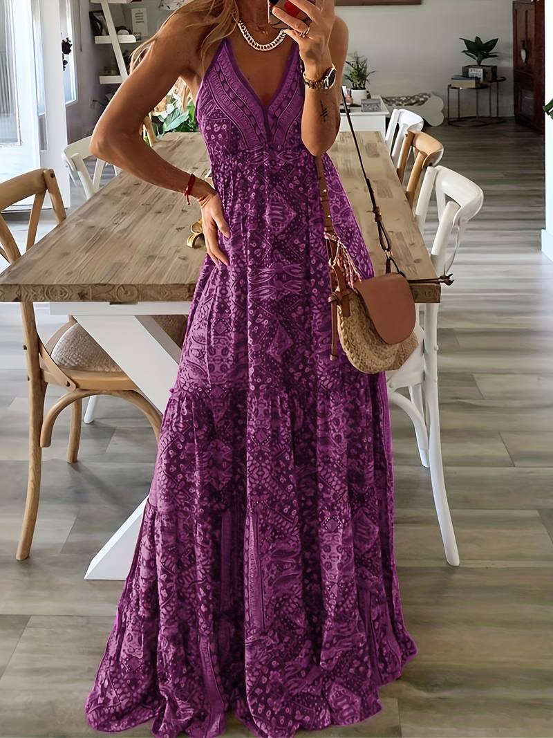 LM | Bohème maxi dress with ethnic print