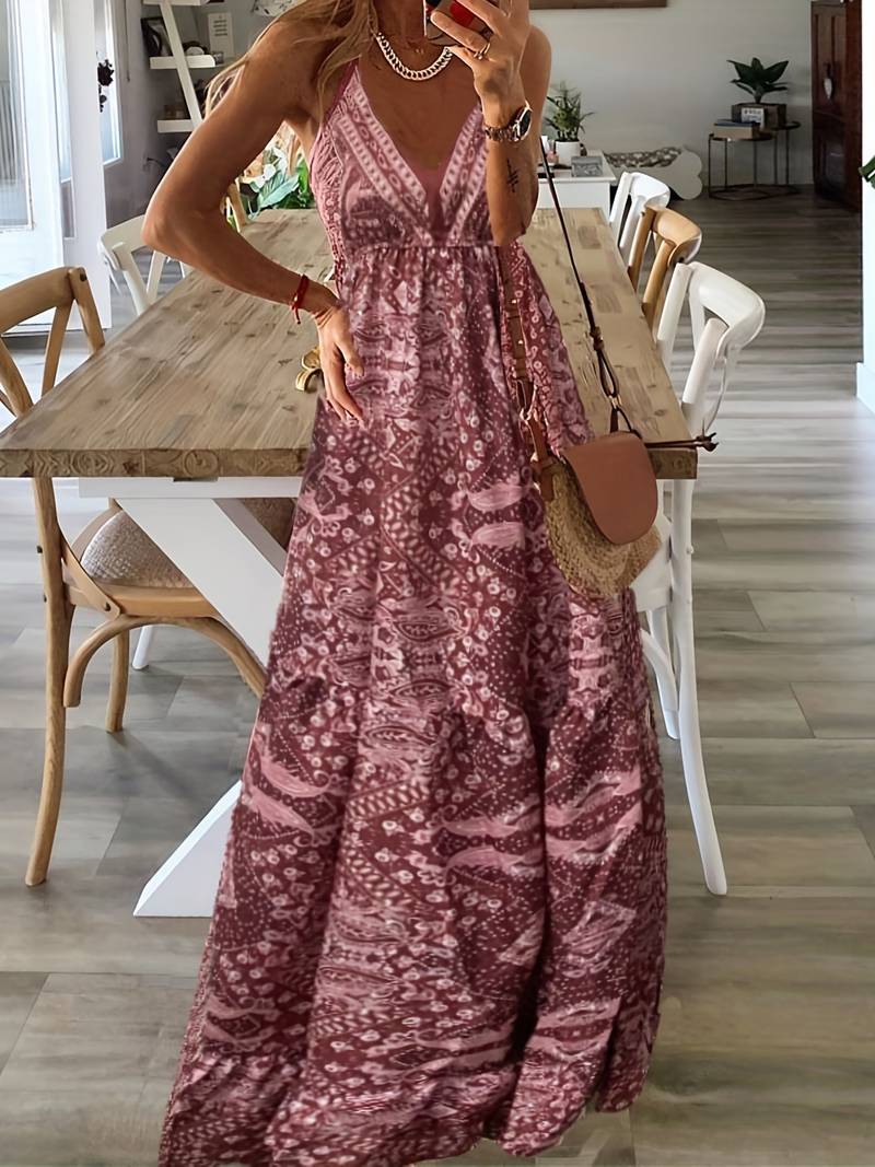 LM | Bohème maxi dress with ethnic print