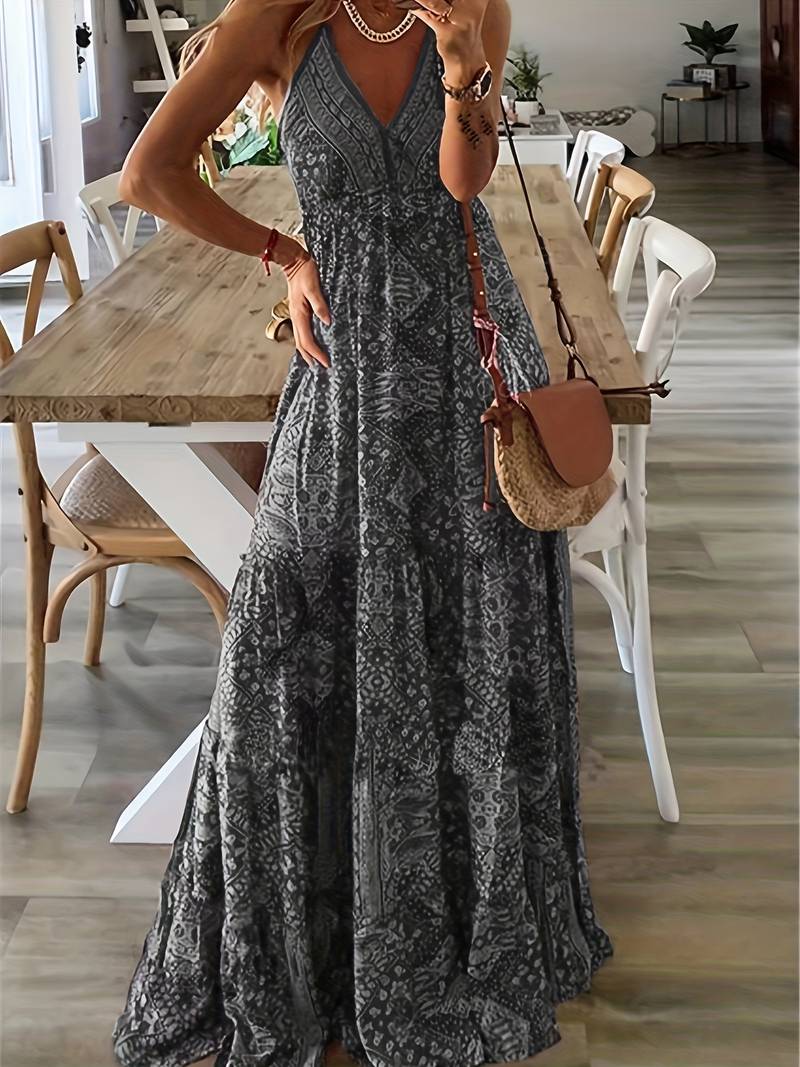 LM | Bohème maxi dress with ethnic print