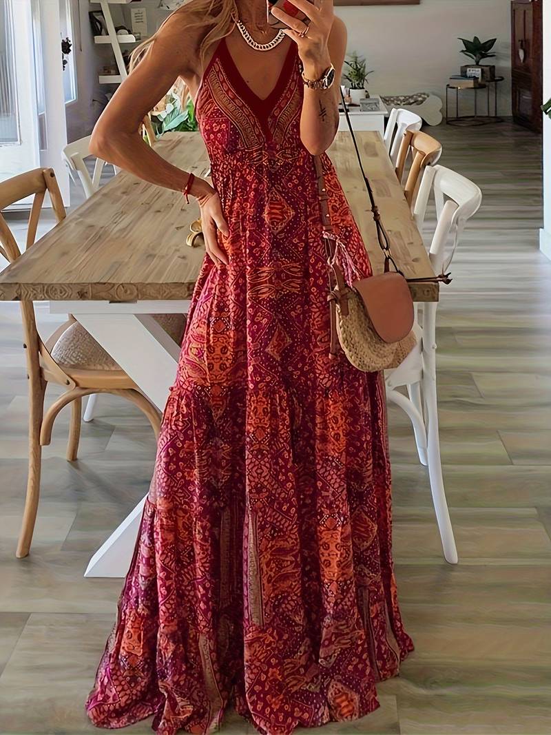 LM | Bohème maxi dress with ethnic print