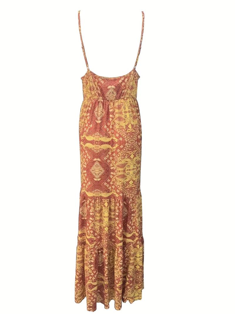LM | Bohème maxi dress with ethnic print
