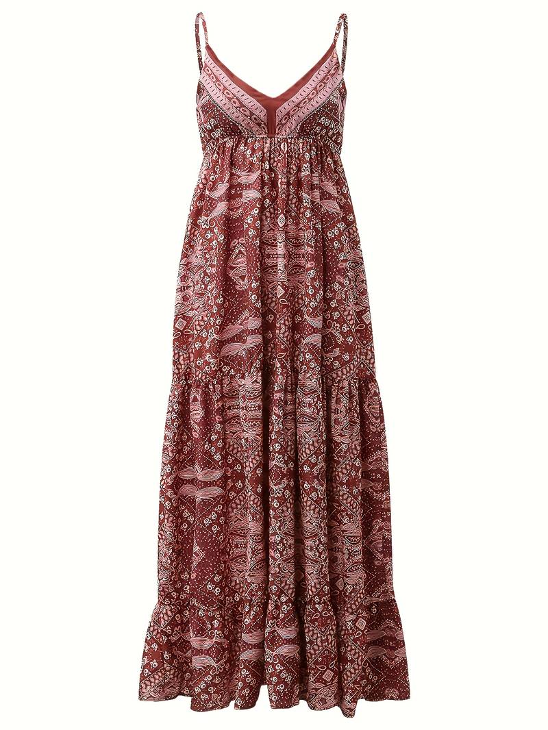 LM | Bohème maxi dress with ethnic print