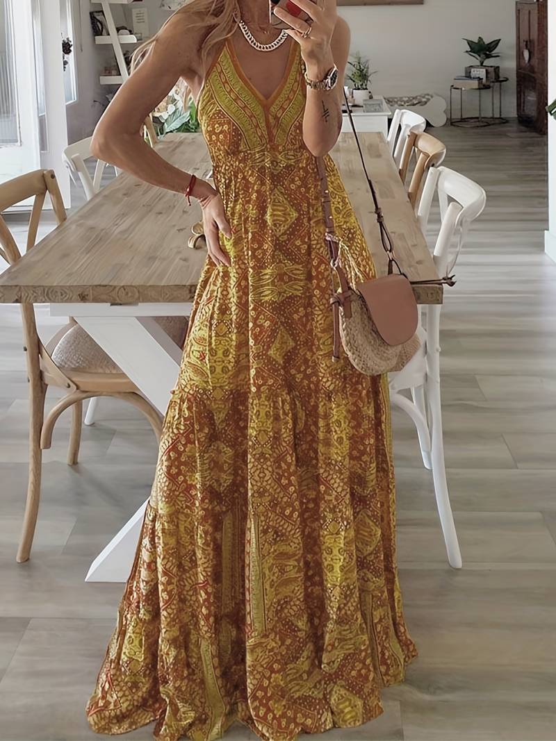 LM | Bohème maxi dress with ethnic print