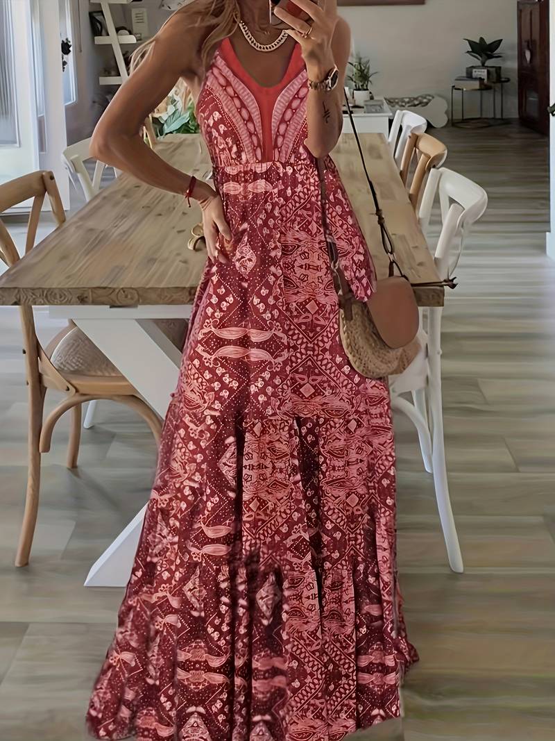 LM | Bohème maxi dress with ethnic print