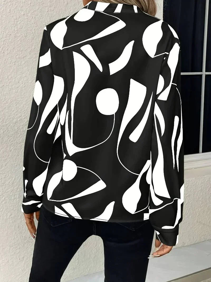 LM | Pretty blouse with V-neck and print