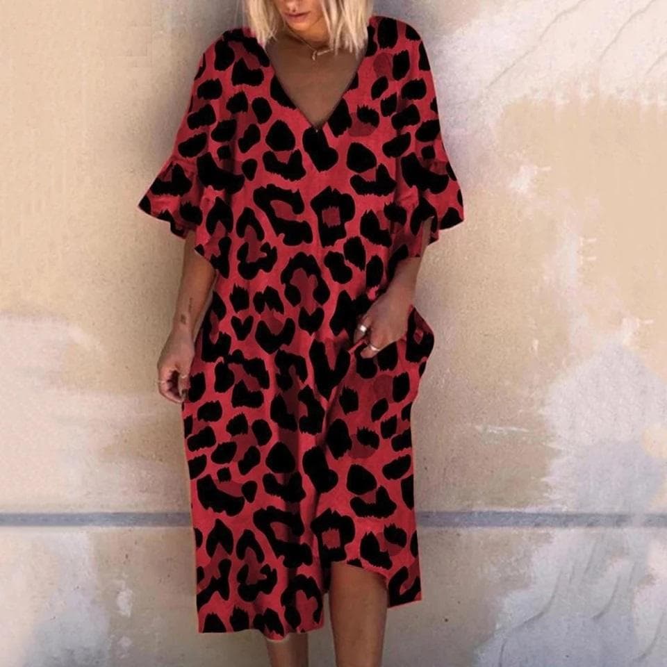 LM | Maxi dress with leopard print