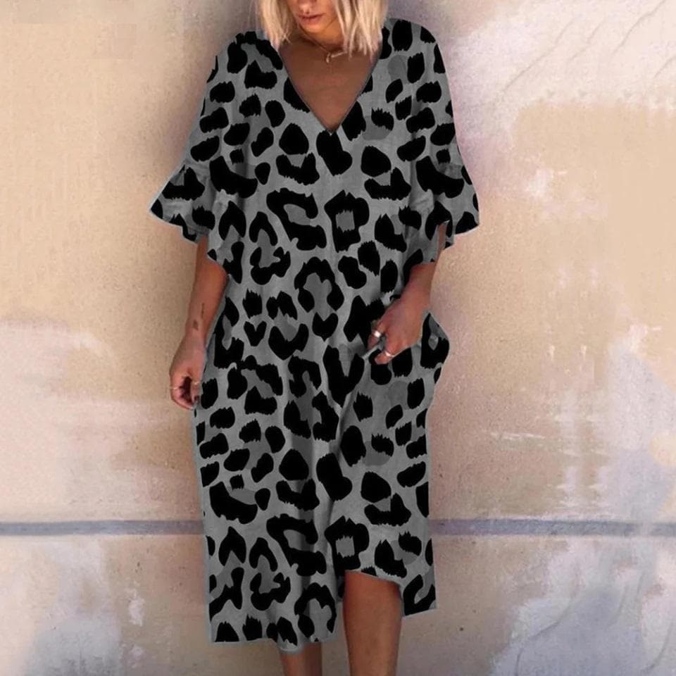 LM | Maxi dress with leopard print