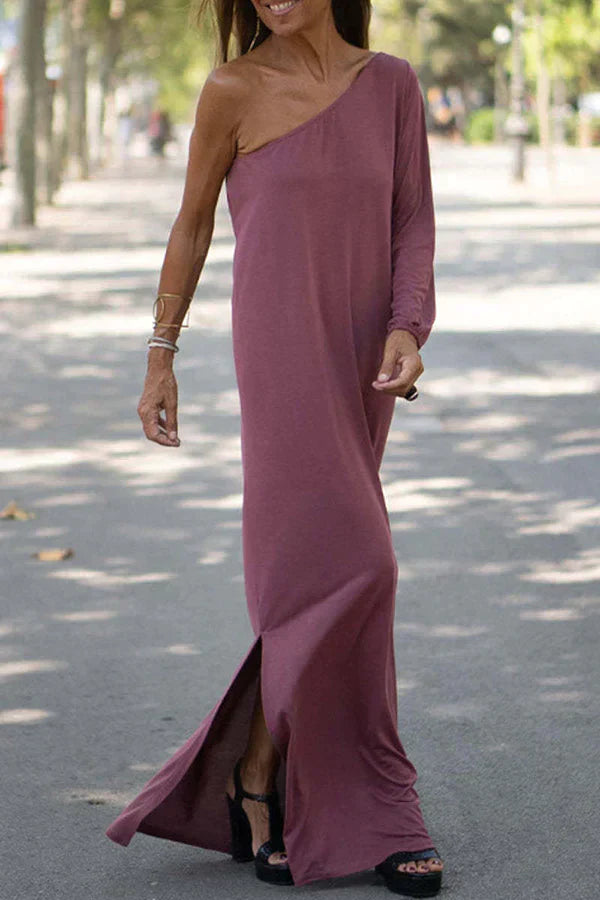LM | DIxie maxi dress with one shoulder section