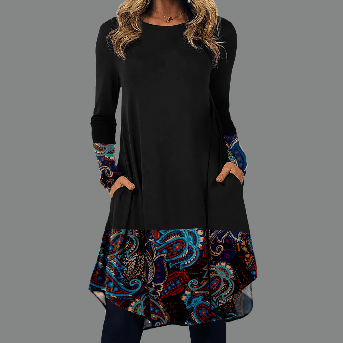 LM | elegant long women's tunic with pockets