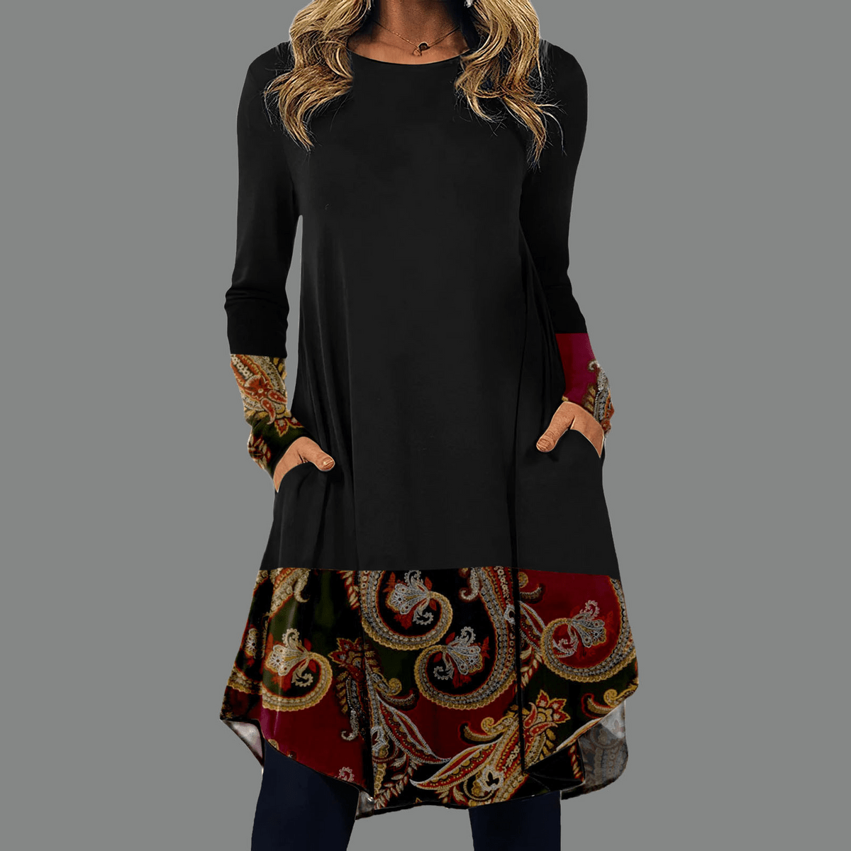 LM | elegant long women's tunic with pockets
