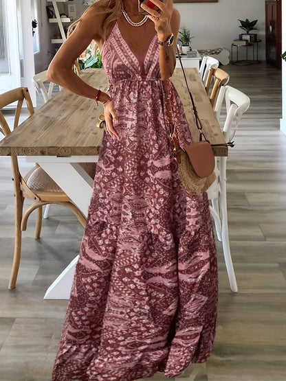 LM | Bohème maxi dress with ethnic print