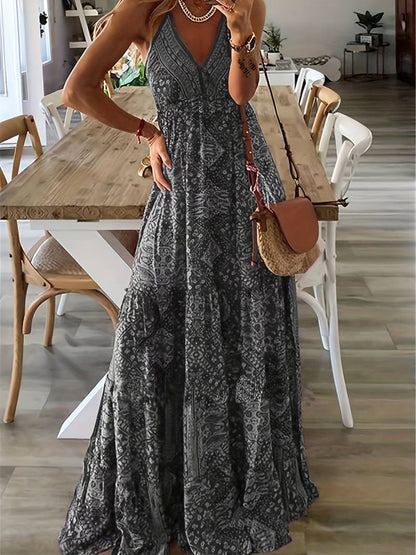 LM | Bohème maxi dress with ethnic print