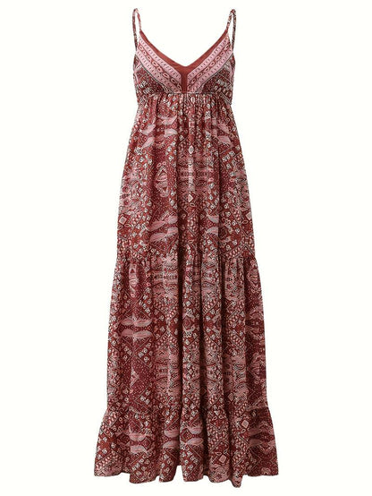 LM | Bohème maxi dress with ethnic print