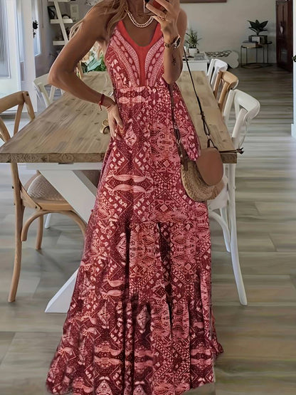 LM | Bohème maxi dress with ethnic print