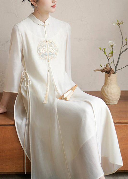 LM | Elegant dress with Chinese collar