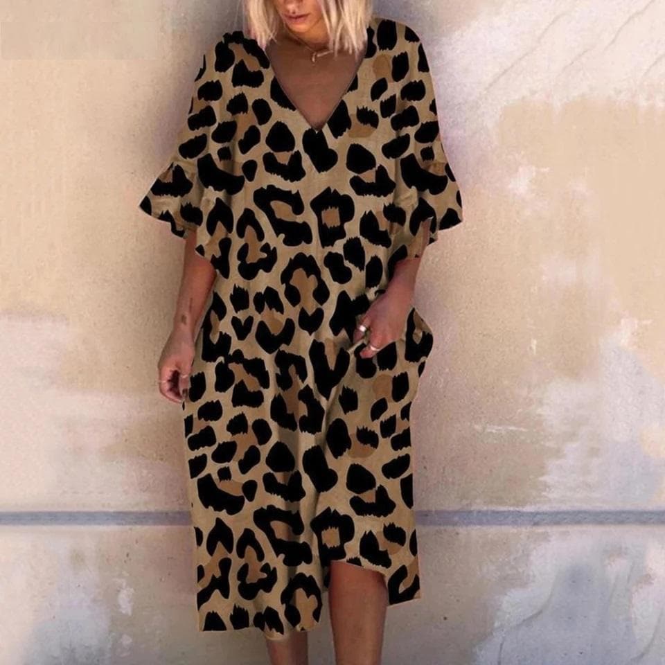 LM | Maxi dress with leopard print