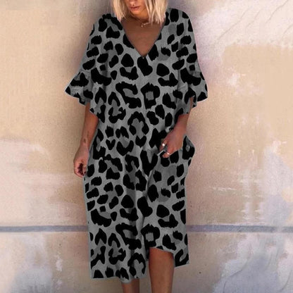 LM | Maxi dress with leopard print
