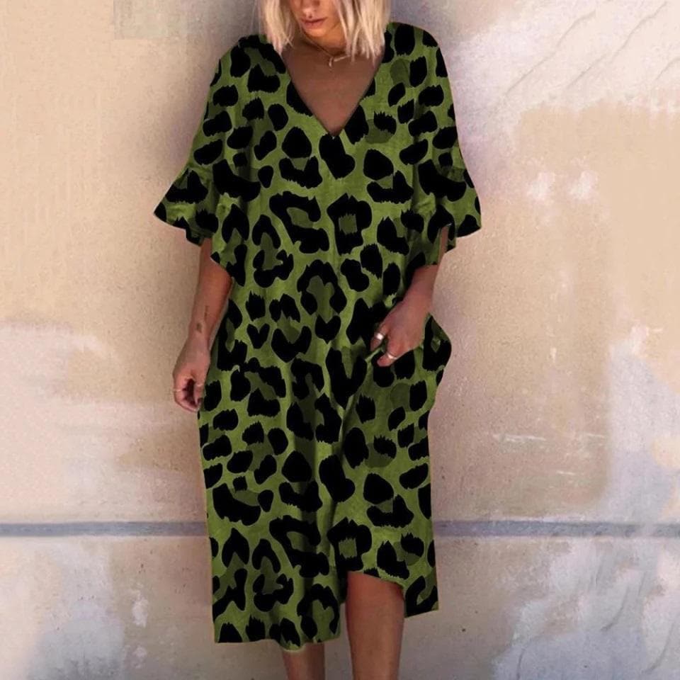 LM | Maxi dress with leopard print