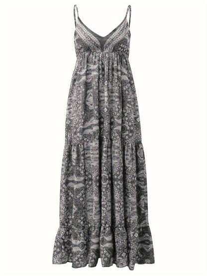 LM | Bohème maxi dress with ethnic print