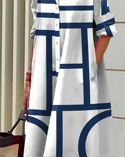 LM | Dress with pockets and geometric print